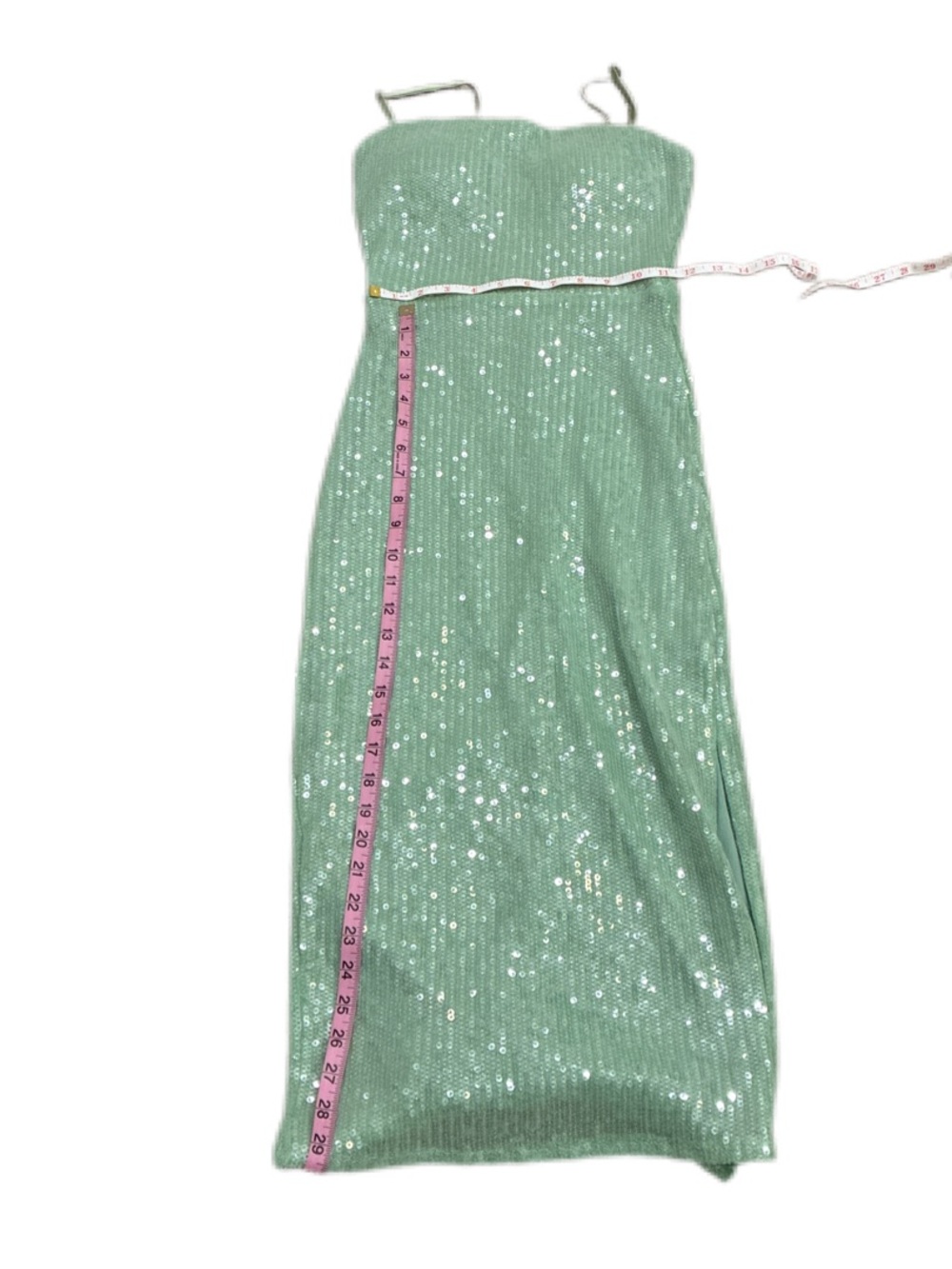 Sparkling Mint Sequin Strap Prom Dress - Unbranded